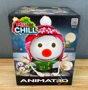 lot 53A image: Brand New Mr. Chill Talking Animated Snowman with Built in Projector & Speaker Plug n Play $50 Retail N