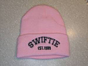 lot 442 image: New Swiftie Beanie Pink With Black Lettering OSFM P