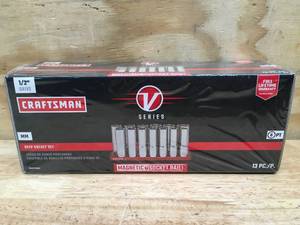 lot 53 image: Craftsman V Series 12 Drive Metric Deep Socket Set Model # CMMT17595V 10292418