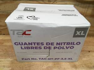 lot 43 image: TAC Global Solutions Powdered Free Nitrile Gloves XL (Box of 1000)