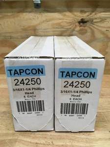 lot 104 image: Lot of 2 - Case of TAPCON 316x1-14 Phillips Head Screws