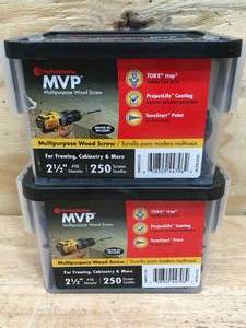 lot 105 image: Lot of 2 - Fasten Master Multipurpose Wood Screw (Each container has 250 screws)
