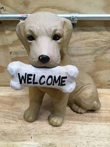 lot 111 image: Decorative Welcome Dog Statue