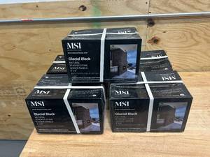 lot 35 image: MSI Lot of 5 Cases of- Glacial Black Ledger Panel 6 in. x 24 in. Splitface Marble Wall Tile (6 sq. ft.case)