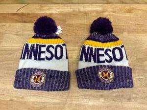 lot 95 image: Lot of 2 Minnesota Vikings Themed Pom Pom Winter Hats