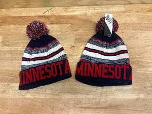 lot 96 image: Lot of 2- Minnesota Twins Themed Pom Pom Winter Hats