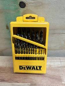 lot 123 image: DEWALT DW1969 29 Piece Pilot Point Drill Bit Set (missing three bits)