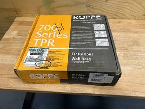lot 99 image: ROPPE 700 Series Black Brown 4 in. W x 18 in. T x 120 ft. L Thermoplastic Rubber Wall Cove Base Coil