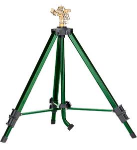 lot 134 image: Orbit Gear Drive Sprinkler (Sprinkler on Tripod) (Brass Impact Sprinkler) (H2O-6 Gear Drive Sprinkler on Tripod) (Brass Impact Sprinkler)