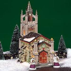 lot 9 image: Dept 56 - Dickens Village Collections Somerset Valley Church - Heritage Village Collection