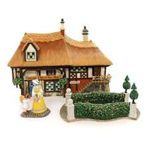 lot 12 image: Dept 56 - Dickens Village Collections Aldeburgh Music Box Gift Shop Set - Heritage Village Collection