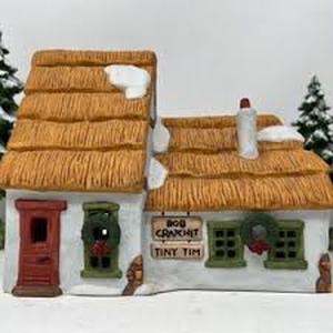 lot 20 image: Dept 56 - Dickens Village Collections The Cottage of Bob Cratchit & Tiny Tim - Heritage Village Collection