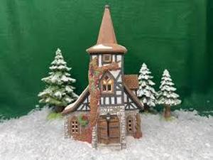 lot 43 image: Dept 56 - Dickens Village Collections Village Church - Heritage Village Collection