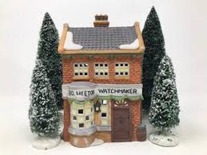 lot 49 image: Dept 56 - Dickens Village Collections Geo Weeton Watchmaker - Heritage Village Collection