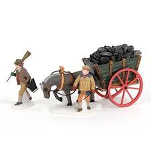lot 76 image: Dept 56 - Dickens Village Collections Delivering Coal for the Hearth - Heritage Village Collection