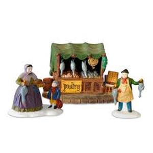 lot 82 image: Dept 56 - Dickens Village Collections Poultry Market - Heritage Village Collection