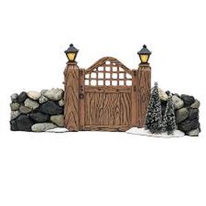 lot 87 image: Dept 56 - Dickens Village Collections Fieldstone Entry Gate - Heritage Village Collection