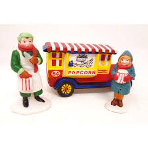 lot 96 image: Dept 56 - Dickens Village Collections Popcorn Vendor - Heritage Village Collection