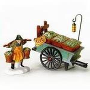 lot 107 image: Dept 56 - Dickens Village Collections Chelsea Market Fish Monger & Cart - Heritage Village Collection