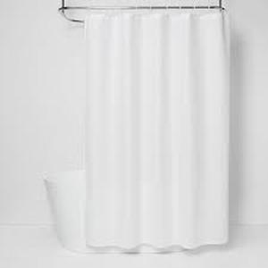 lot 160 image: Waffle Weave Shower Curtain White - Room Essentials Polyester & Cotton, Machine Washable, Dobby Texture