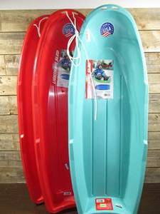 lot 150 image: Set of 3 Flexible Flyer LightningSnow Sled-2 Red 1 Teal