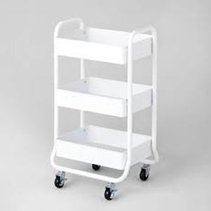 lot 1 image: 3 Tier Metal Utility Cart - Brightroom-White