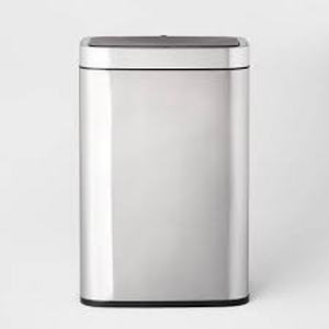 lot 5 image: Motion Wastebasket with Liner - Brightroom Stainless Steel Touchless Kitchen Trash Can, 11.8 Gallon, Silver