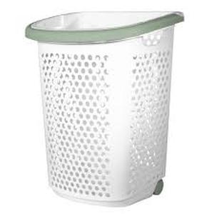 lot 10 image: Home Logic Rolling Laundry Hamper White