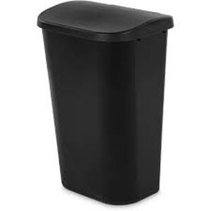 lot 11 image: 11.3gal Lift Top Waste Basket Black - Brightroom