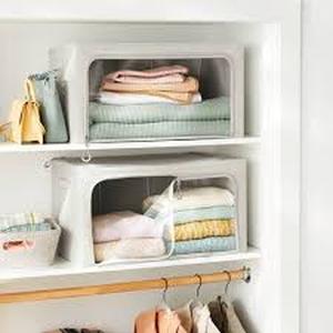 lot 37 image: Set of 2 Zipper Fabric Storage Cubes Gray - Brightroom-Large