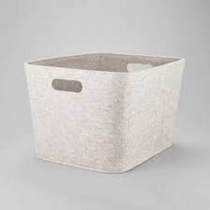 lot 57 image: Set of 4 Felt Basket with Stitching - Brightroom-Oatmeal-10.5 x 14