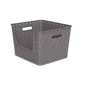 lot 65 image: Set of 3 Y-Weave Easy Access Storage Bin - Brightroom-Gray
