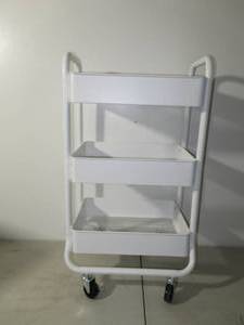 lot 32 image: 3 Tier Metal Utility Cart - Brightroom-White