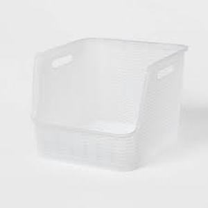 lot 70 image: Set of 3 Wave Open Front Bin - Brightroom-Translucent