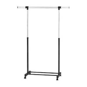 lot 79 image: Adjustable Single Rod Garment Rack Black - Room Essentials Steel Frame, Fixed Hanging, 22lb Capacity, 64 Height