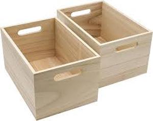 lot 90 image: Sorbus Unfinished Wood Crates - Organizer Bins, Wooden Box for Pantry Organizer Storage, Closet, Arts & Crafts, Cabinet Organizers, Containers for Organizing (2 Pack)
