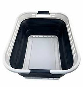 lot 94 image: SAMMART Collapsible Plastic Laundry Basket - Foldable Pop Up Storage ContainerOrganizer - Portable Washing Tub - Space Saving HamperBasket