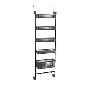 lot 98 image: Household Essentials Over the Door Storage Rack GrayBlack Kitchen Door Organizer, Wall Mount, Food Storage, 56.3 Height