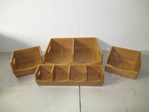 lot 76 image: Seville Classics 4pc Assorted Sizes Bamboo Organizer Boxes
