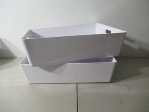 lot 87 image: Set of 2 26L Stacking Bin- Brightroom Plastic, Stackable, BPA-Free, Universal Storage, 21.53 x 14.92 x 5.9