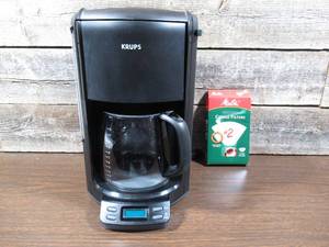 lot 38 image: KRUPS FME2-14 Black Automatic Drip Coffee Maker & Militta Coffee Filters