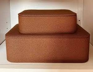lot 5 image: Set of 2 Shagreen Box with Lid - Threshold designed with Studio McGee-Small & Large