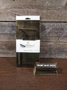 lot 8 image: Pair of Hearth & Hand Paper Roll Holder & Perpetual Desk Calendar-Bronze