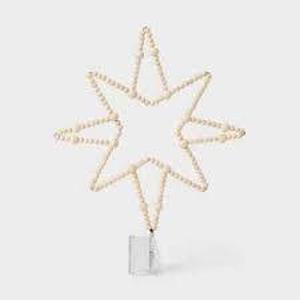 lot 32 image: Set of 2 Wood Bead Christmas Tree Topper - Threshold designed with Studio McGee