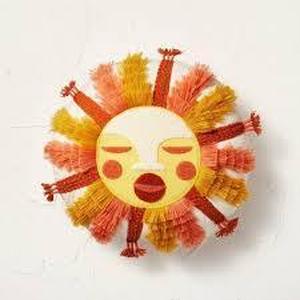 lot 72 image: Fringed and Embroidered Sun Round Throw Pillow Gold - Opalhouse designed with Jungalow