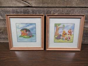 lot 56 image: Set of 2 9.5 x 9.5 Winnie the Pooh Picturesque Pictures Framed