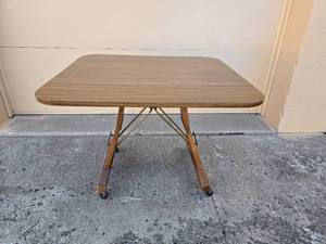 lot 13 image: Vintage Folding Table with Casters - 27 H x 36 W x 32 D