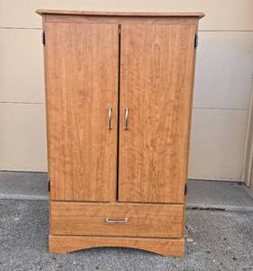 lot 18 image: Wooden Storage Cabinet with 2 Doors and Drawer - 48 H x 29 W x 15.5 D