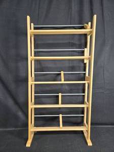 lot 20 image: Wooden Display Rack with Adjustable Shelves