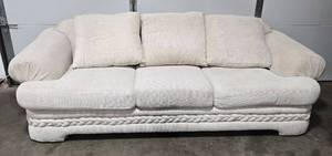 lot 26 image: Used Sectional Sofa with Matching Chair & Ottoman - Beige Fabric w Some FadingStains